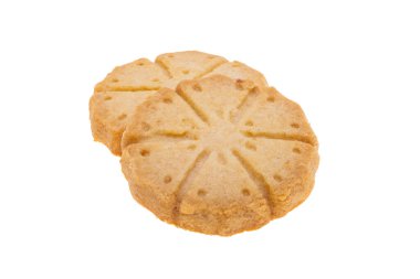 Beyaz arkaplanda izole edilmiş İskoç kurabiyesi