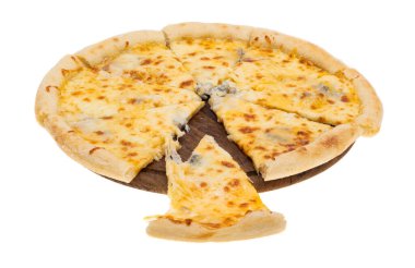 Beyaz arkaplanda izole edilmiş pizza