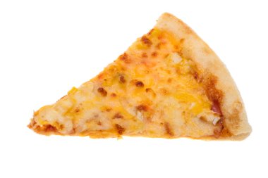 Beyaz arkaplanda izole edilmiş pizza