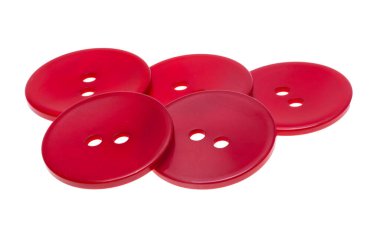 büyük kırmızı düğmeler beyaz arkaplanda izole
