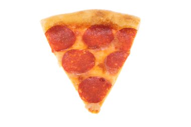 Beyaz arkaplanda izole edilmiş pizza