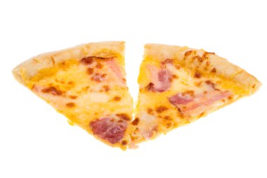 Beyaz arkaplanda izole edilmiş pizza