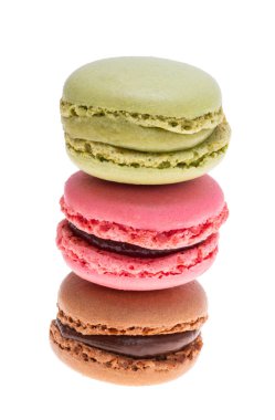 Beyaz arka plan üzerinde izole macarons