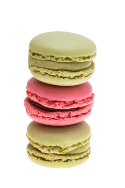 Beyaz arka plan üzerinde izole macarons