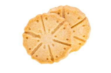 Beyaz arkaplanda izole edilmiş İskoç kurabiyesi