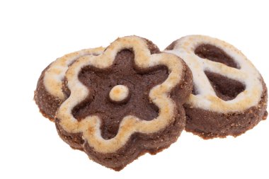 Beyaz arkaplanda izole edilmiş çerezler