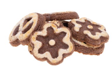 Beyaz arkaplanda izole edilmiş çerezler