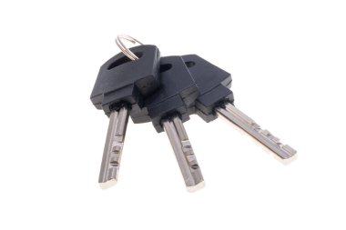 Beyaz arkaplanda izole edilmiş kilit anahtarları