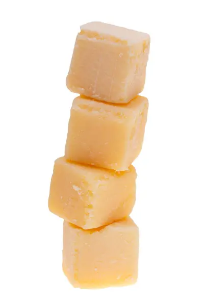 Käsewürfel Isoliert Auf Weißem Hintergrund Stockbild