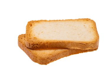 Beyaz arkaplanda izole edilmiş kızarmış ekmek