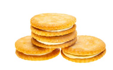 çift kraker beyaz arkaplanda izole edildi