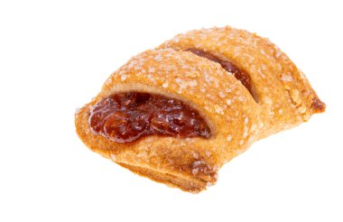 Beyaz arka plan üzerinde izole reçelli puf böreği