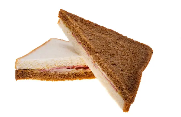 Sandviç Beyaz Arkaplanda Izole Edildi - Stok İmaj