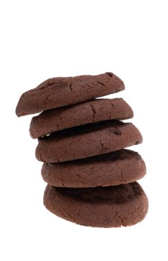 Browni kurabiyeleri beyaz arkaplanda izole edilmiş