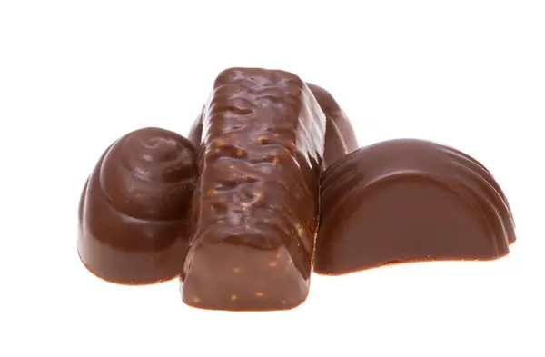 Caramelos Chocolate Aislados Sobre Fondo Blanco Fotos de stock libres de derechos