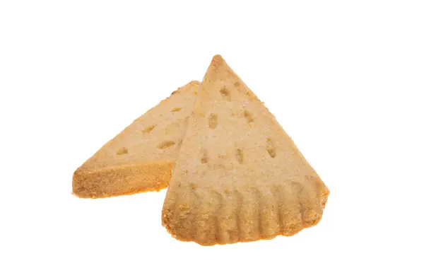白色背景下隔离的黄油饼干 图库图片
