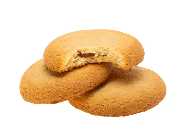 Cookies Med Sylt Isolerad Vit Bakgrund Stockbild