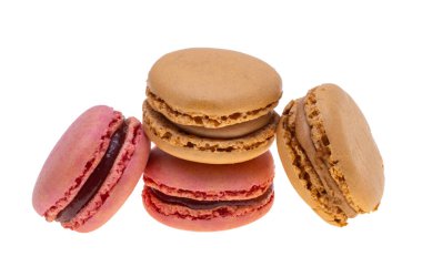 Beyaz arka plan üzerinde izole macarons