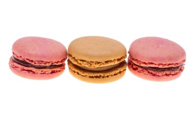 Beyaz arka plan üzerinde izole macarons