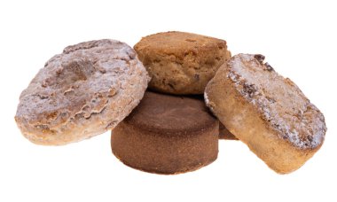 Mantecado kurabiyeleri beyaz arkaplanda izole