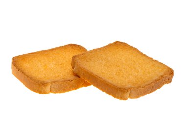 Beyaz arkaplanda izole edilmiş kızarmış ekmek