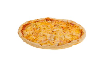 Beyaz arkaplanda izole edilmiş pizza