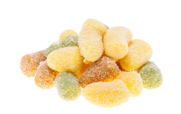 stock image colored gnocchi on white background