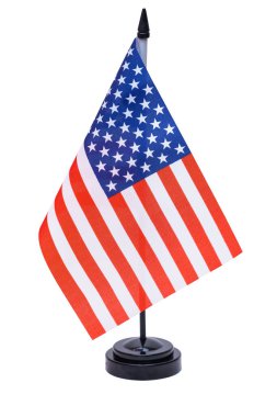 Beyaz arka planda izole edilmiş Amerikan bayrağı