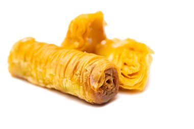 Ballı tatlı baklava. Yaklaş.