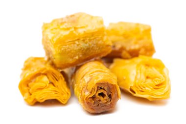 Ballı tatlı baklava. Yaklaş.