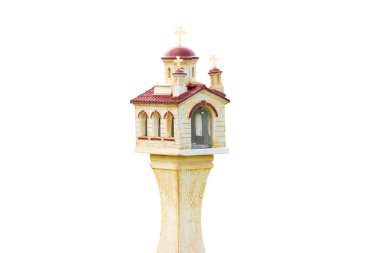 Beyaz arka planda mini kiliseler