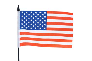 Beyaz arka planda izole edilmiş Amerikan bayrağı