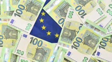 Arka planda dönen 100 avroluk banknotların videosu