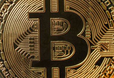 Bitcoin parasının arkaplanı kapat