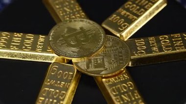 Altın külçeli kripto paraların videosu