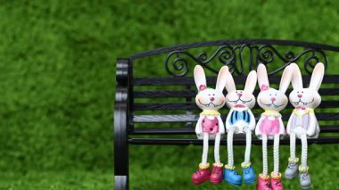 Mutlu Paskalya tavşanlarının yakın çekim videosu.