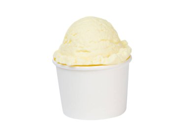 beyaz arka plan üzerinde izole kağıt bardak dondurma