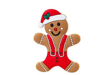 Zencefilli çörekçi beyaz arka planda izole edilmiş.