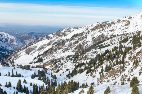 View Mountains Shymbulak Ski Resort Snow Mountains Almaty — Stock Photo, Image