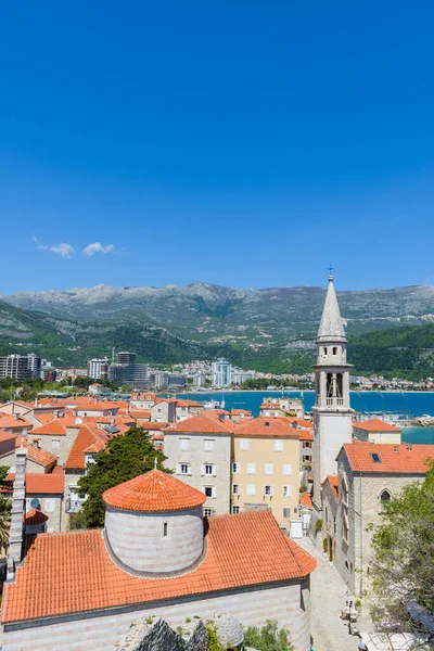 Red Roofs Old Town Budva View Ancient Citadel Montenegro — Stock Photo, Image