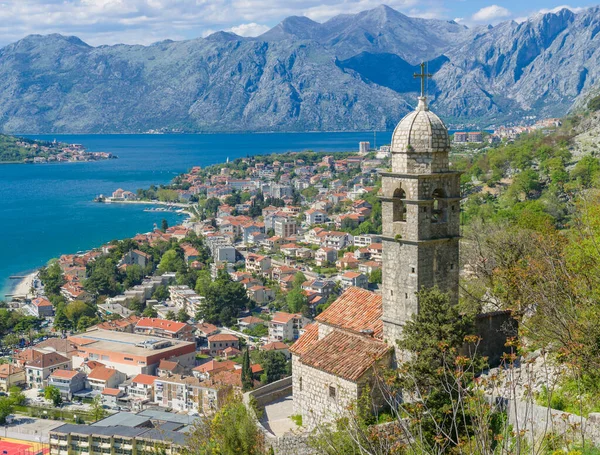 Piękny Widok Miasto Zatokę Kotor Czarnogóra — Zdjęcie stockowe