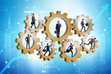 Takım çalışması konseptinde iş adamları