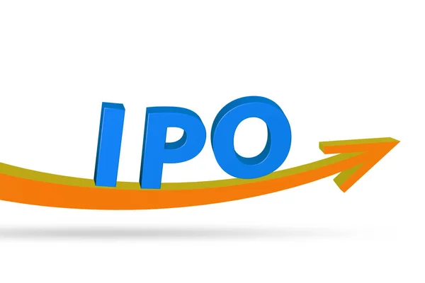 Concetto Ipo Con Grafico Crescita Rendering — Foto Stock