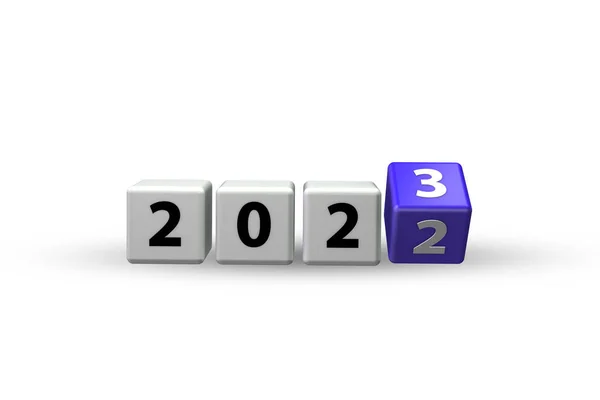 Концепція Зміни Року 2022 2023 Рендеринга — стокове фото