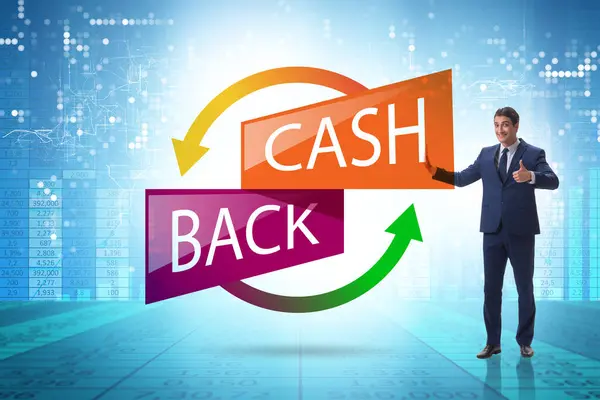 stock image Businessman in cash back concept