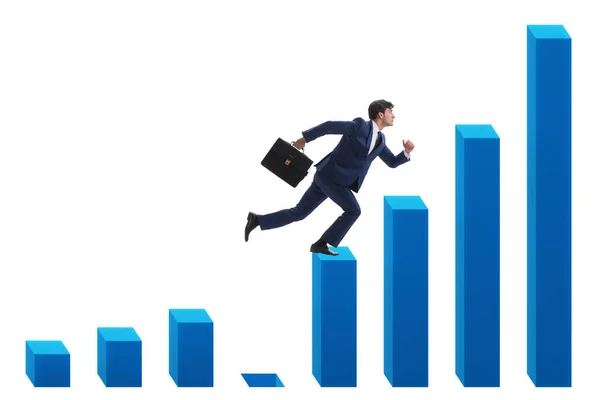 Businessman Growth Concept Bar Charts — Stock Photo, Image
