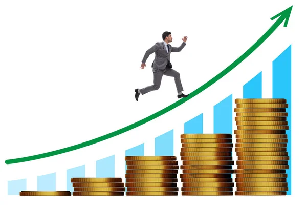 Businessman Growth Concept Coins Chart — Stock Photo, Image