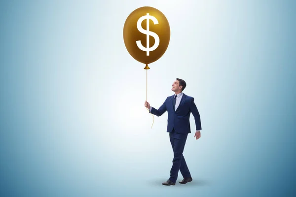 Affärsman Med Begreppet Dollarballong — Stockfoto