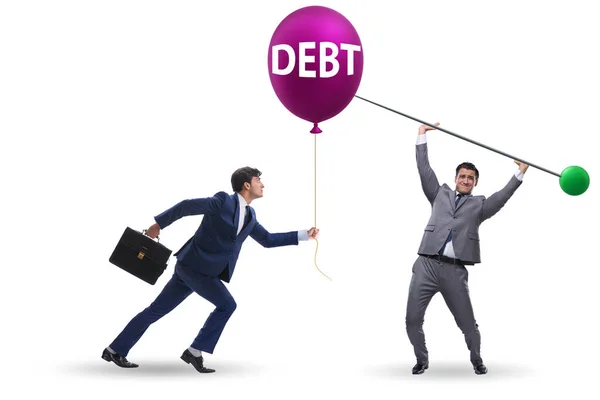 Conceito Dívida Empréstimo Com Balão — Fotografia de Stock