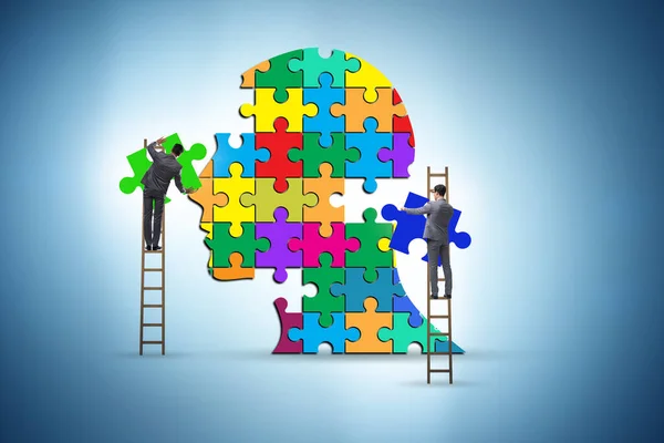 Kreativitätskonzept Mit Dem Kopf Aus Puzzleteilen — Stockfoto